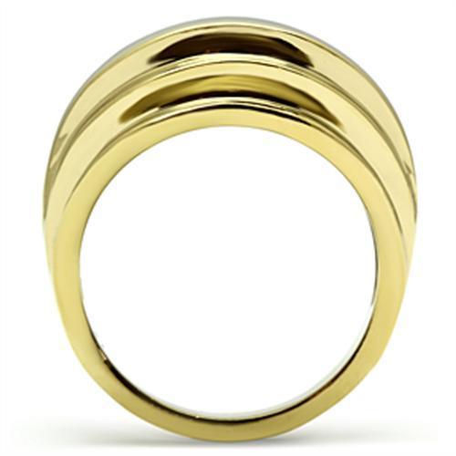 GL286 IP Gold Brass Ring with a sleek design, showcasing its luxurious ion plating finish and lightweight structure.