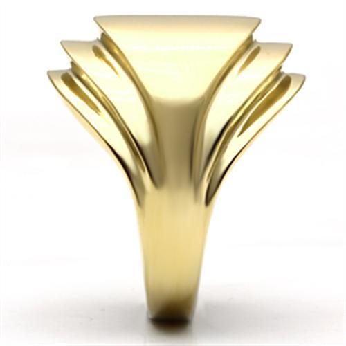 GL286 IP Gold Brass Ring with a sleek design, showcasing its luxurious ion plating finish and lightweight structure.