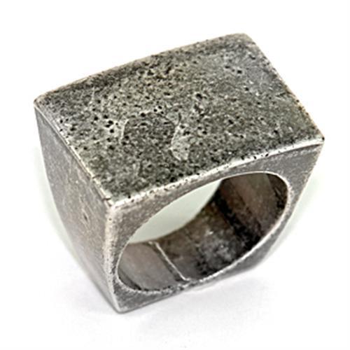 LOA057 Ruthenium Brass Ring showcasing its sleek design and luxurious finish.