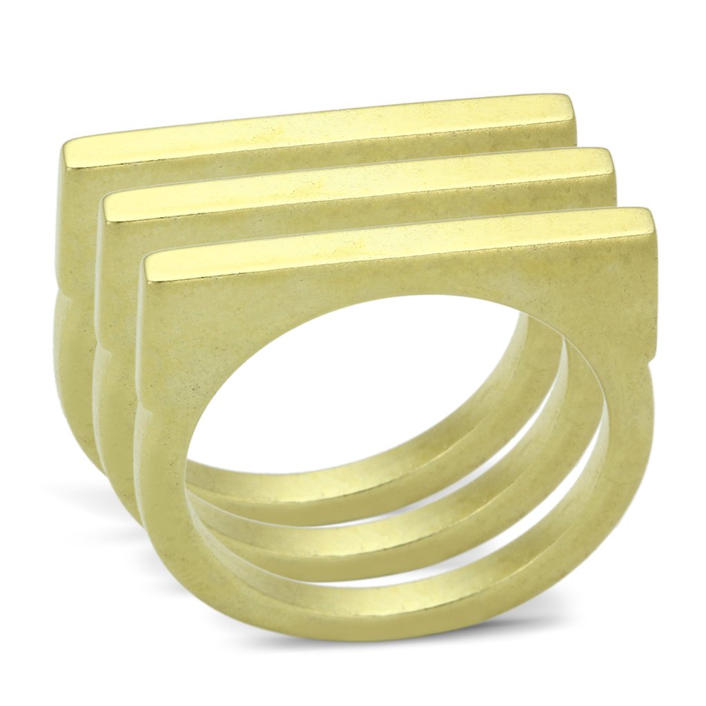 LOA851 Matte Gold Brass Ring showcasing its elegant matte finish and durable brass material.