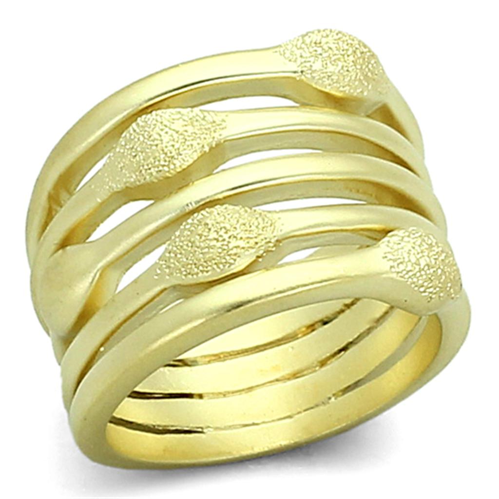 LOA898 Matte Gold Brass Ring showcasing its elegant matte finish and durable brass material.