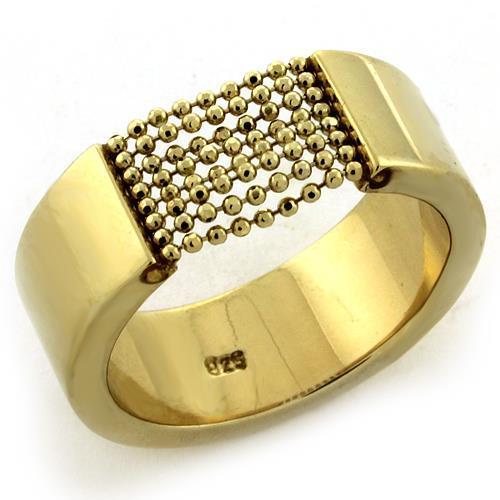 LOAS1173 Gold 925 Sterling Silver Ring showcasing its elegant design and gold plating.