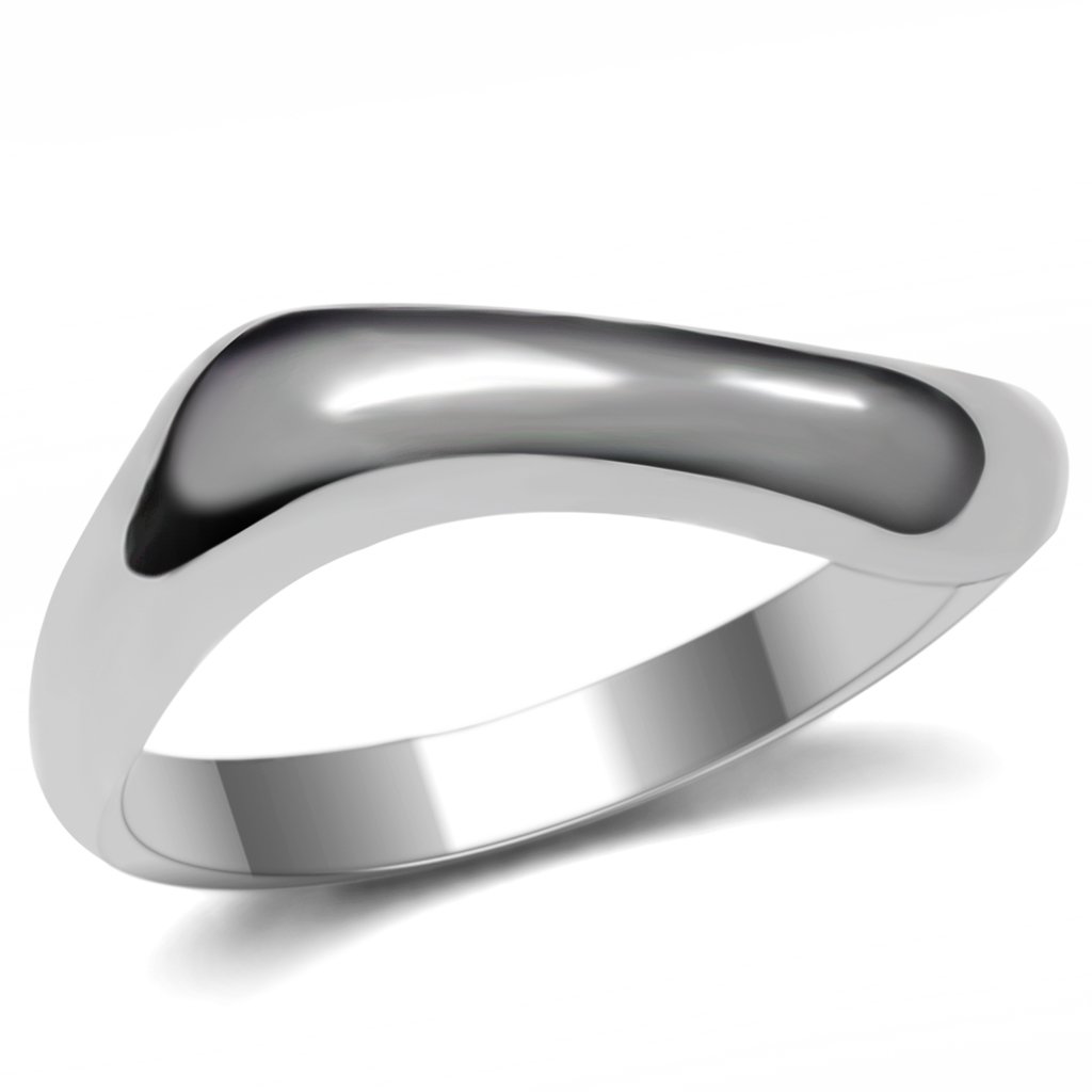 TK031 High Polished Stainless Steel Ring with a sleek, minimalist design, showcasing its shiny surface and smooth edges.