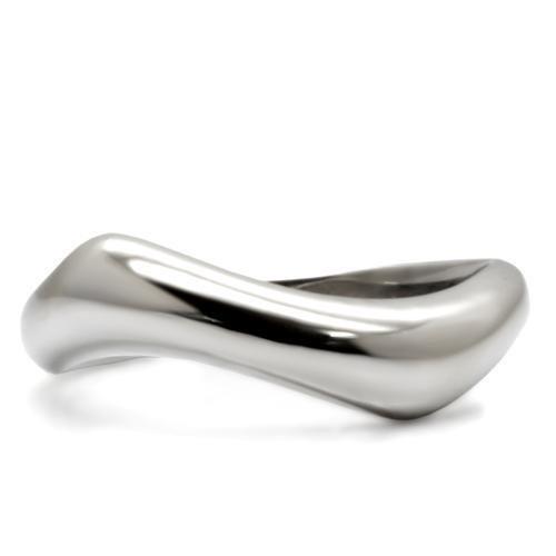 TK031 High Polished Stainless Steel Ring with a sleek, minimalist design, showcasing its shiny surface and smooth edges.