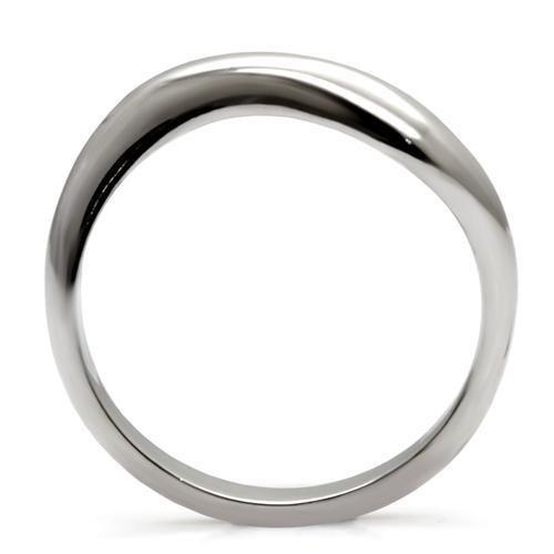 TK031 High Polished Stainless Steel Ring with a sleek, minimalist design, showcasing its shiny surface and smooth edges.