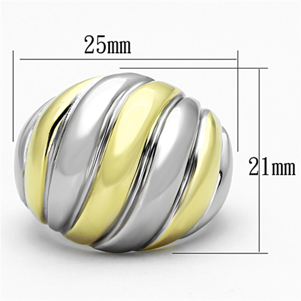 TK1219 Two-Tone IP Gold Stainless Steel Ring, showcasing its elegant design and luxurious finish.