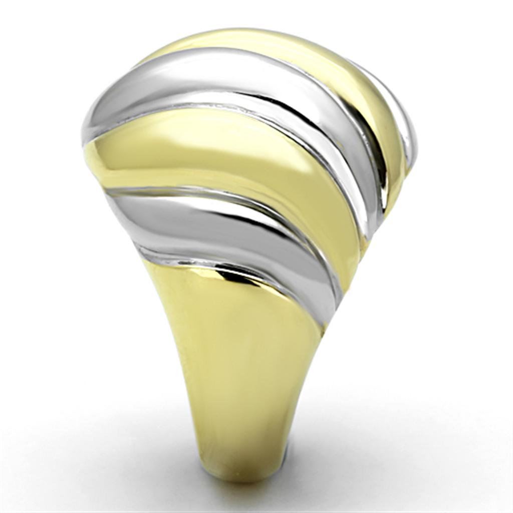 TK1219 Two-Tone IP Gold Stainless Steel Ring, showcasing its elegant design and luxurious finish.