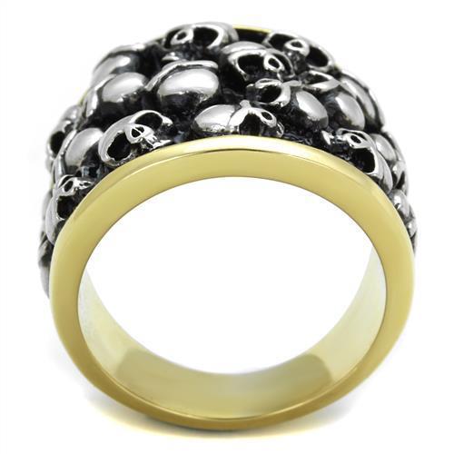 TK2057 Two-Tone IP Gold Stainless Steel Ring showcasing its elegant design and finish.