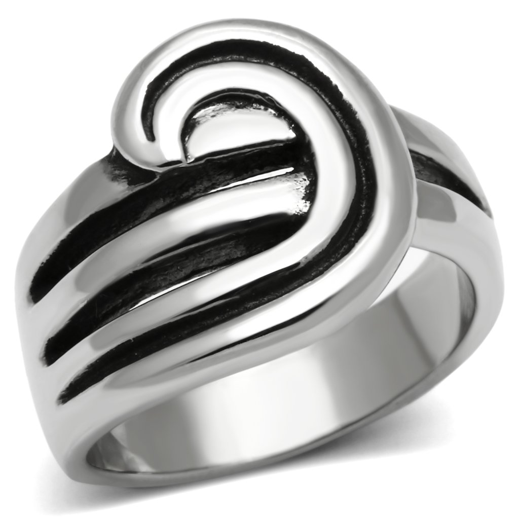 TK635 High Polished Stainless Steel Ring showcasing its sleek and shiny surface, perfect for minimalist style.