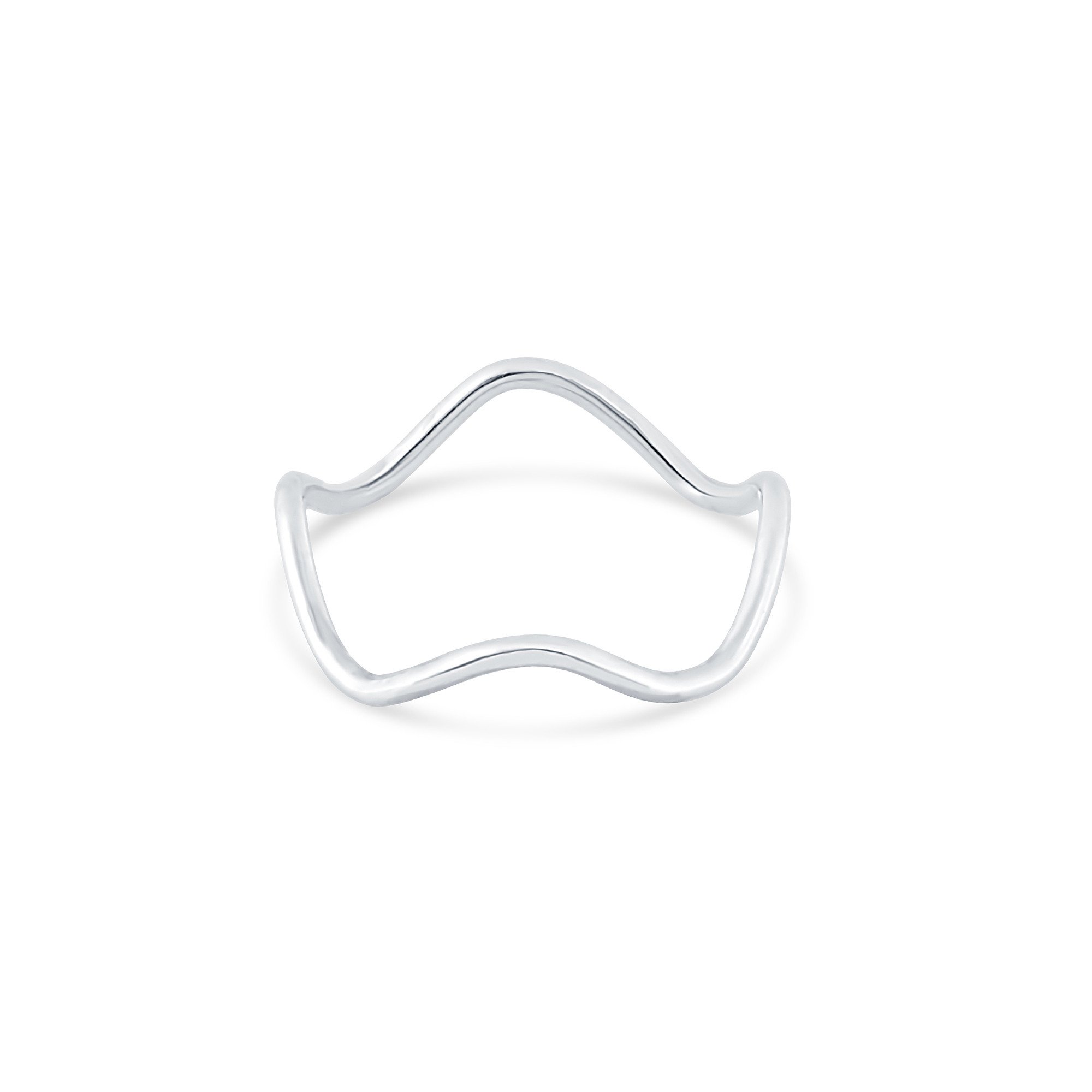 A delicate Wave Midi Ring made of 925 Sterling Silver, featuring a unique wave design, perfect for above the knuckle wear.