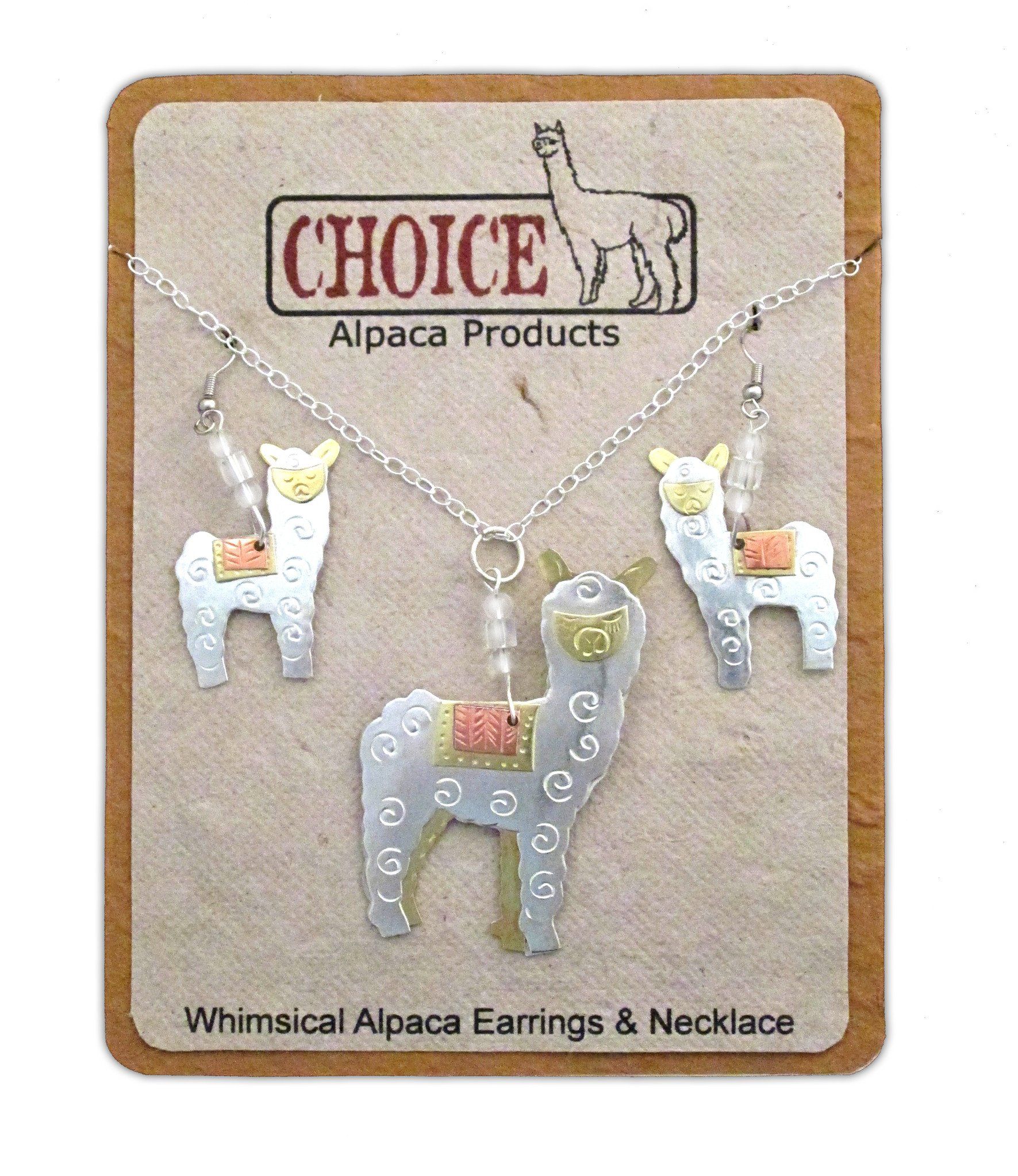 Main Whimsical Alpaca Necklace and Earrings image