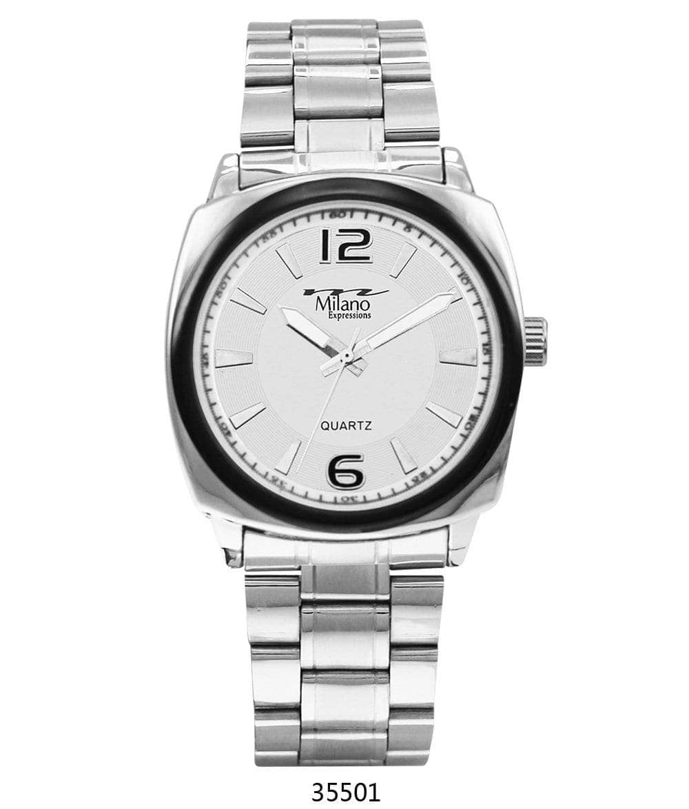 Milano 3550 Metal Band Watch featuring a sleek design with a smooth metal band and easy-to-read dial.