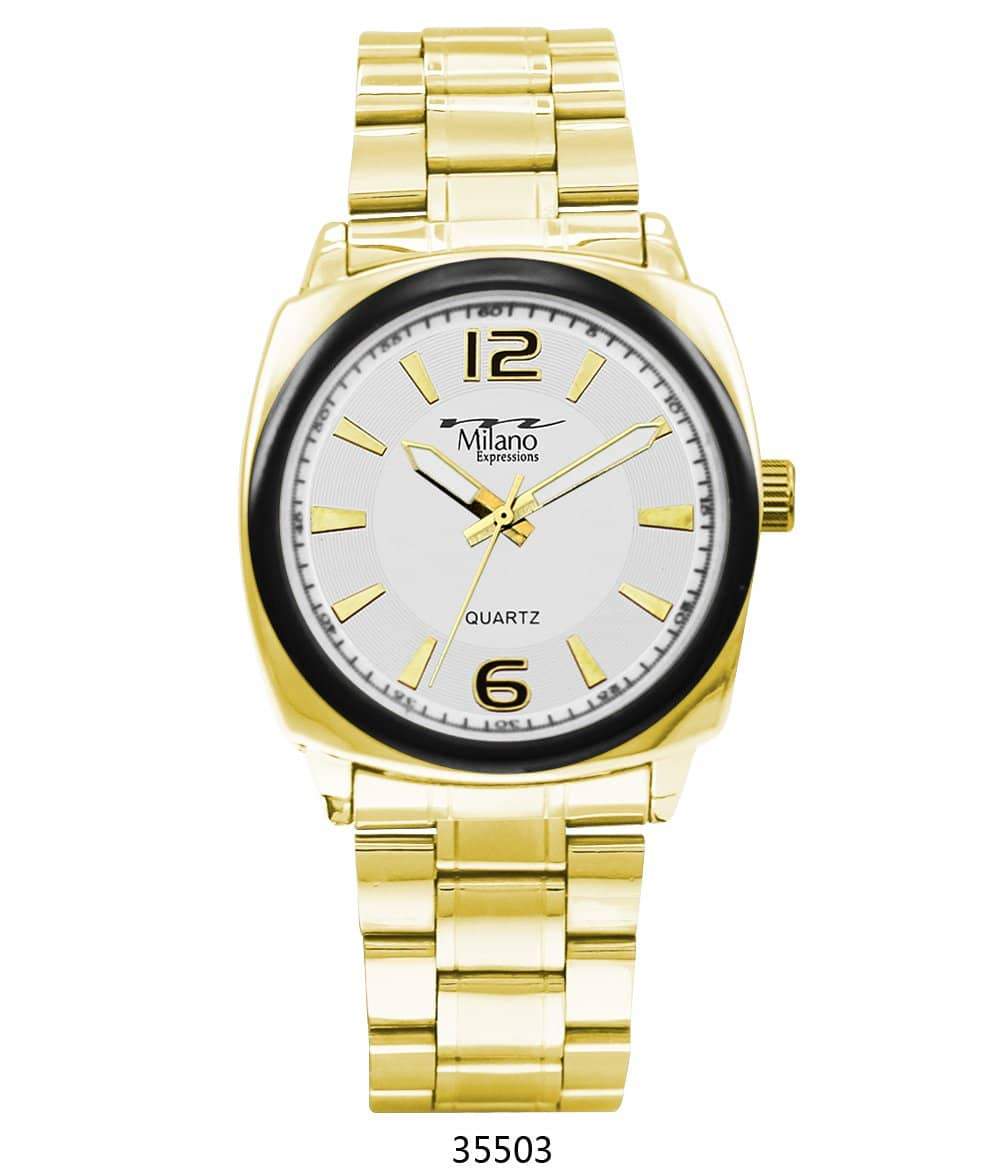 Milano 3550 Metal Band Watch featuring a sleek design with a smooth metal band and easy-to-read dial.