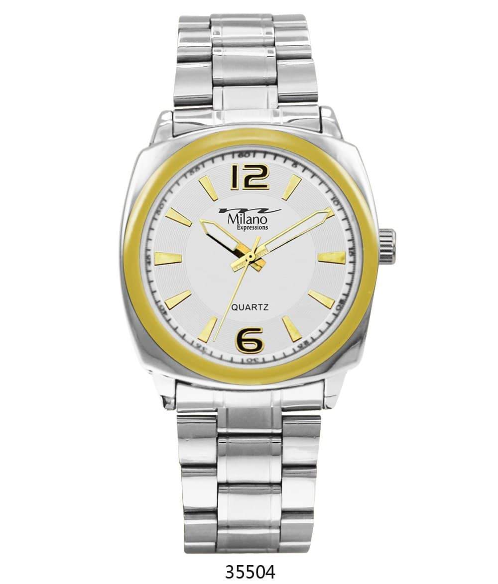 Milano 3550 Metal Band Watch featuring a sleek design with a smooth metal band and easy-to-read dial.