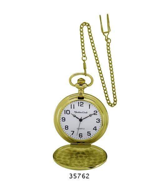 Milano 3576 Pocket Watch in gold and silver finishes with a stylish chain, showcasing an elegant design and easy-to-read dial.