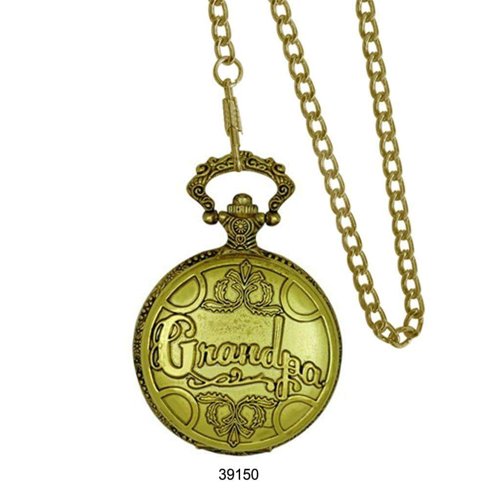 Milano 3774 Engraved Pocket Watch with intricate designs and a metal alloy chain, showcasing elegance and durability.