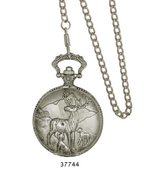 Milano 3774 Engraved Pocket Watch with intricate designs and a metal alloy chain, showcasing elegance and durability.