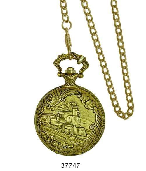 Milano 3774 Engraved Pocket Watch with intricate designs and a metal alloy chain, showcasing elegance and durability.