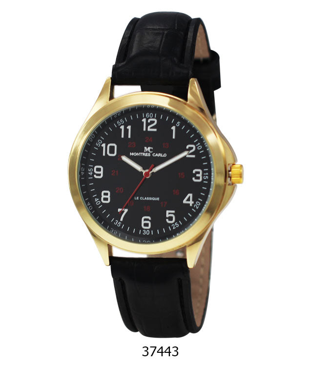 3744 Vegan Leather Band Watch featuring a stylish design with a supple vegan leather strap and an easy-to-read analog dial.