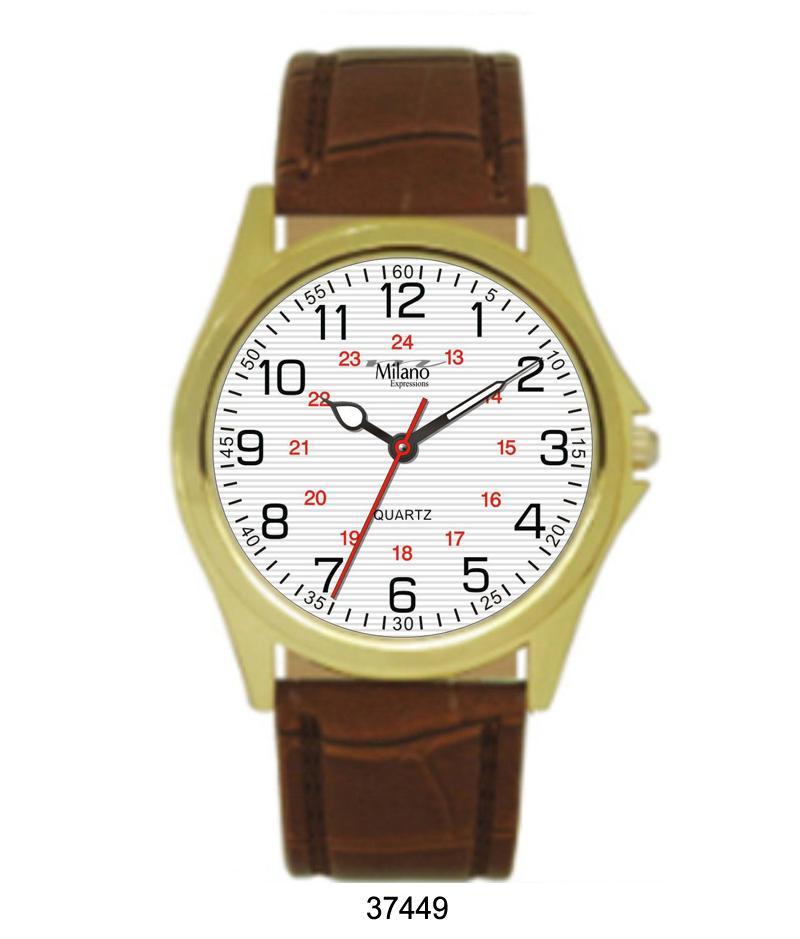 3744 Vegan Leather Band Watch featuring a stylish design with a supple vegan leather strap and an easy-to-read analog dial.