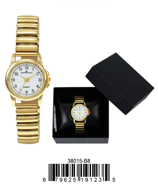 3801 Flex Band Watch featuring a flexible metal alloy band and clear dial, perfect for modern women.