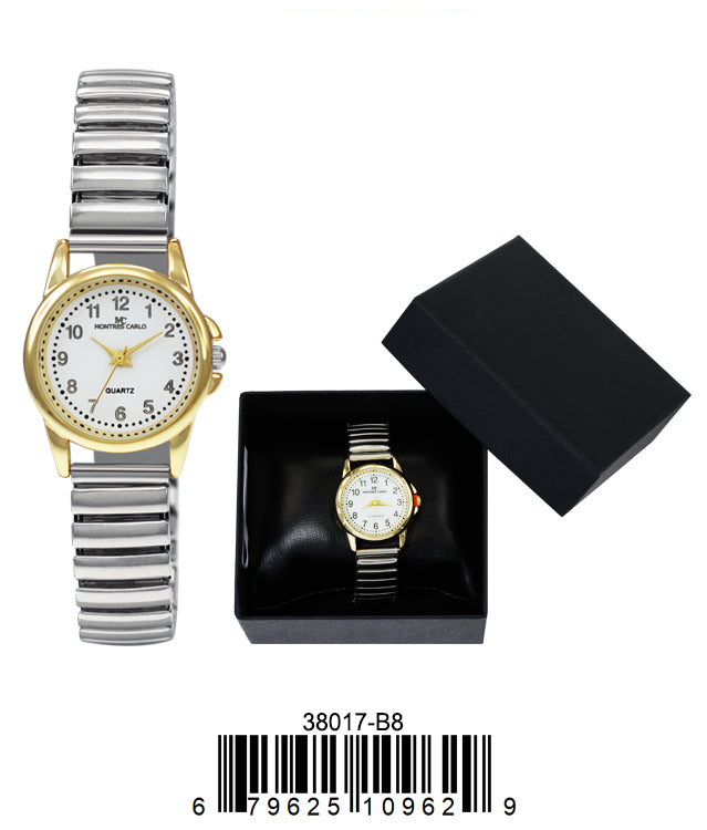 3801 Flex Band Watch featuring a flexible metal alloy band and clear dial, perfect for modern women.