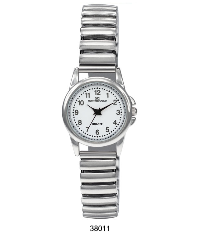 3801 Flex Band Watch featuring a flexible metal alloy band and clear dial, perfect for modern women.