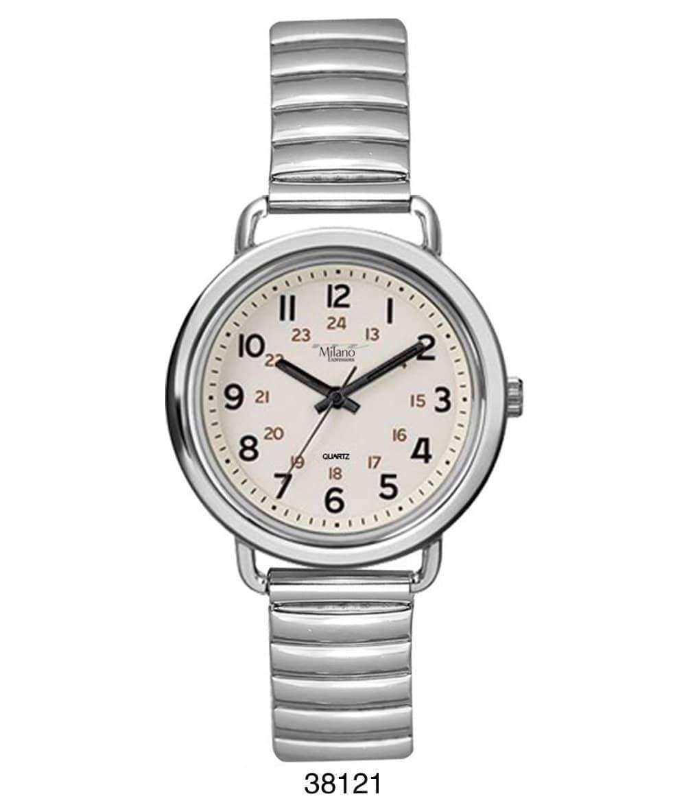 3812 Flex Band Watch featuring a flexible metal band and easy-to-read analog dial, perfect for stylish women.