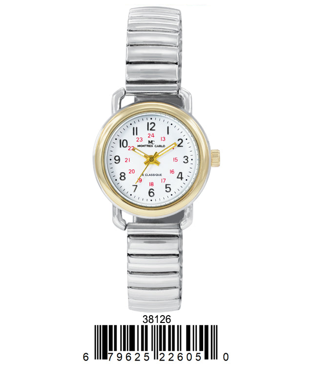 3812 Flex Band Watch featuring a flexible metal band and easy-to-read analog dial, perfect for stylish women.