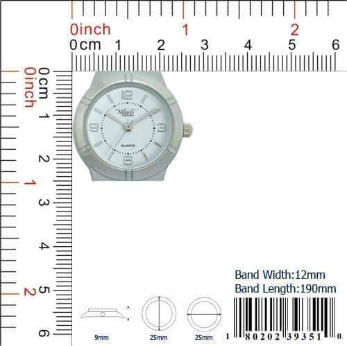 Watch next to measuring rulers.