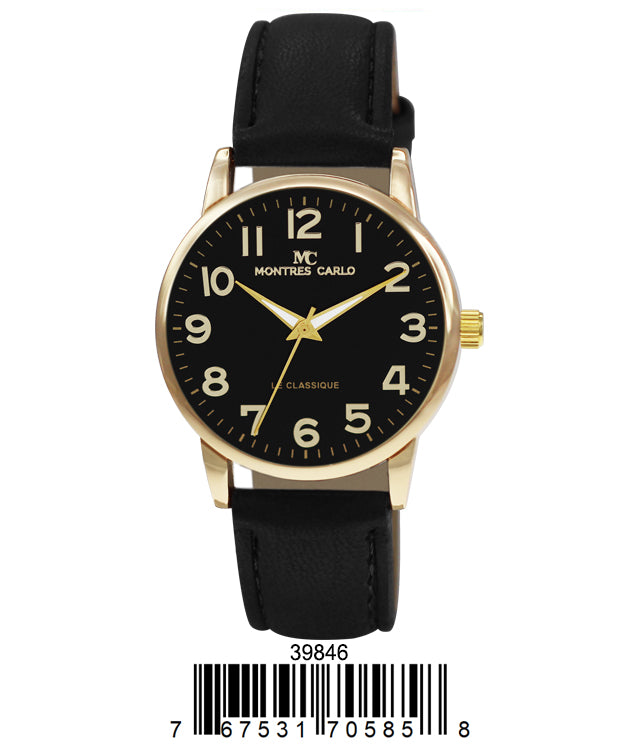 3984 Vegan Leather Band Watch with a stylish analog dial and supple vegan leather strap, perfect for daily wear.