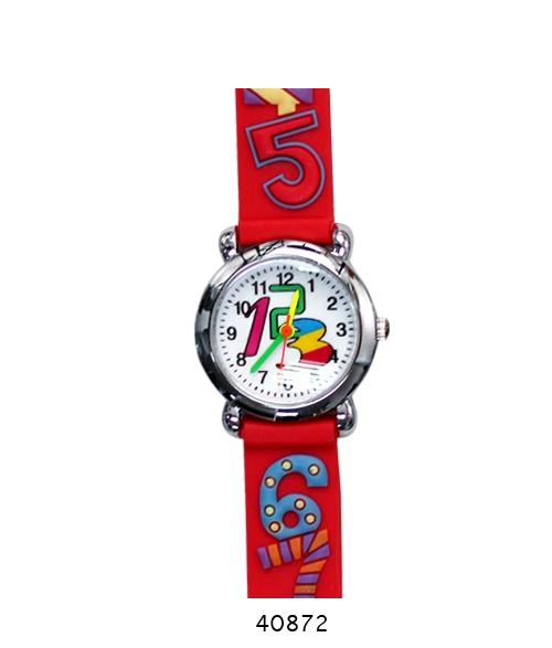 Colorful 4087 Kids Watch with soft rubber band and easy-to-read dial, designed for children to learn time.