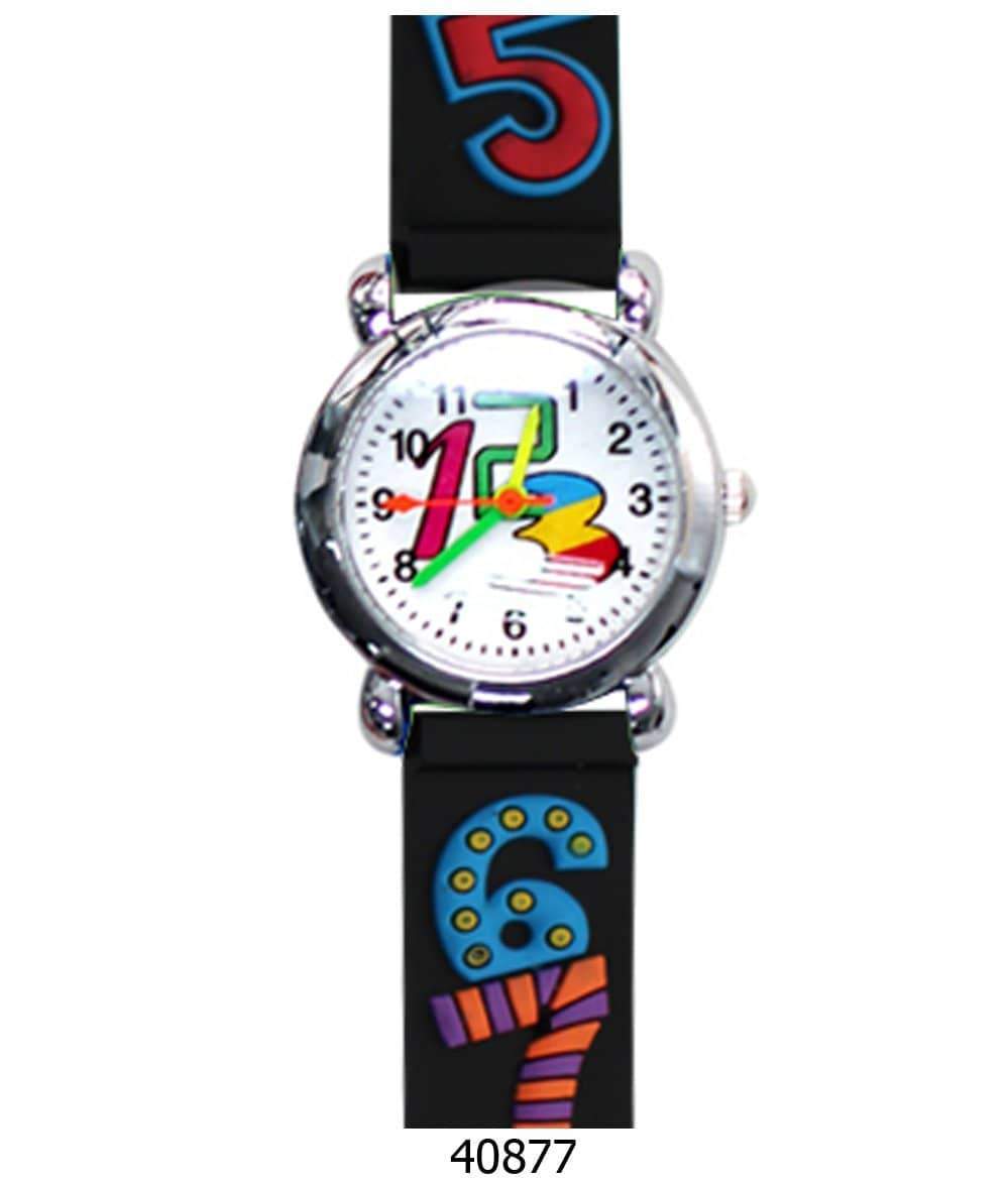 Colorful 4087 Kids Watch with soft rubber band and easy-to-read dial, designed for children to learn time.