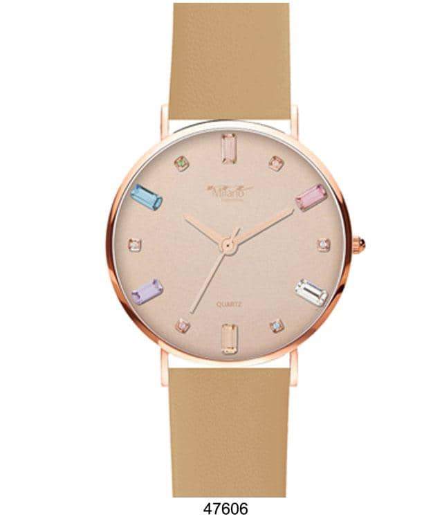 41MM Milano Expressions Vegan Leather Band Watch featuring a sleek alloy case and stylish vegan leather band.