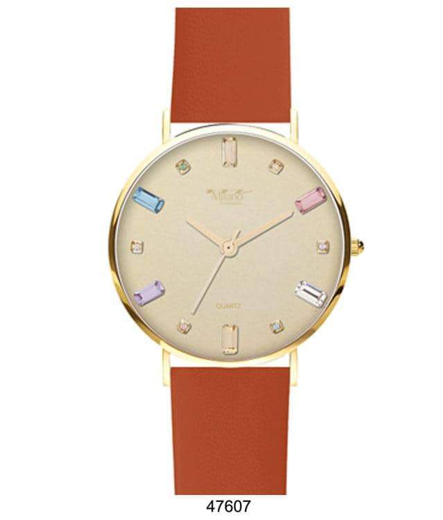 41MM Milano Expressions Vegan Leather Band Watch featuring a sleek alloy case and stylish vegan leather band.