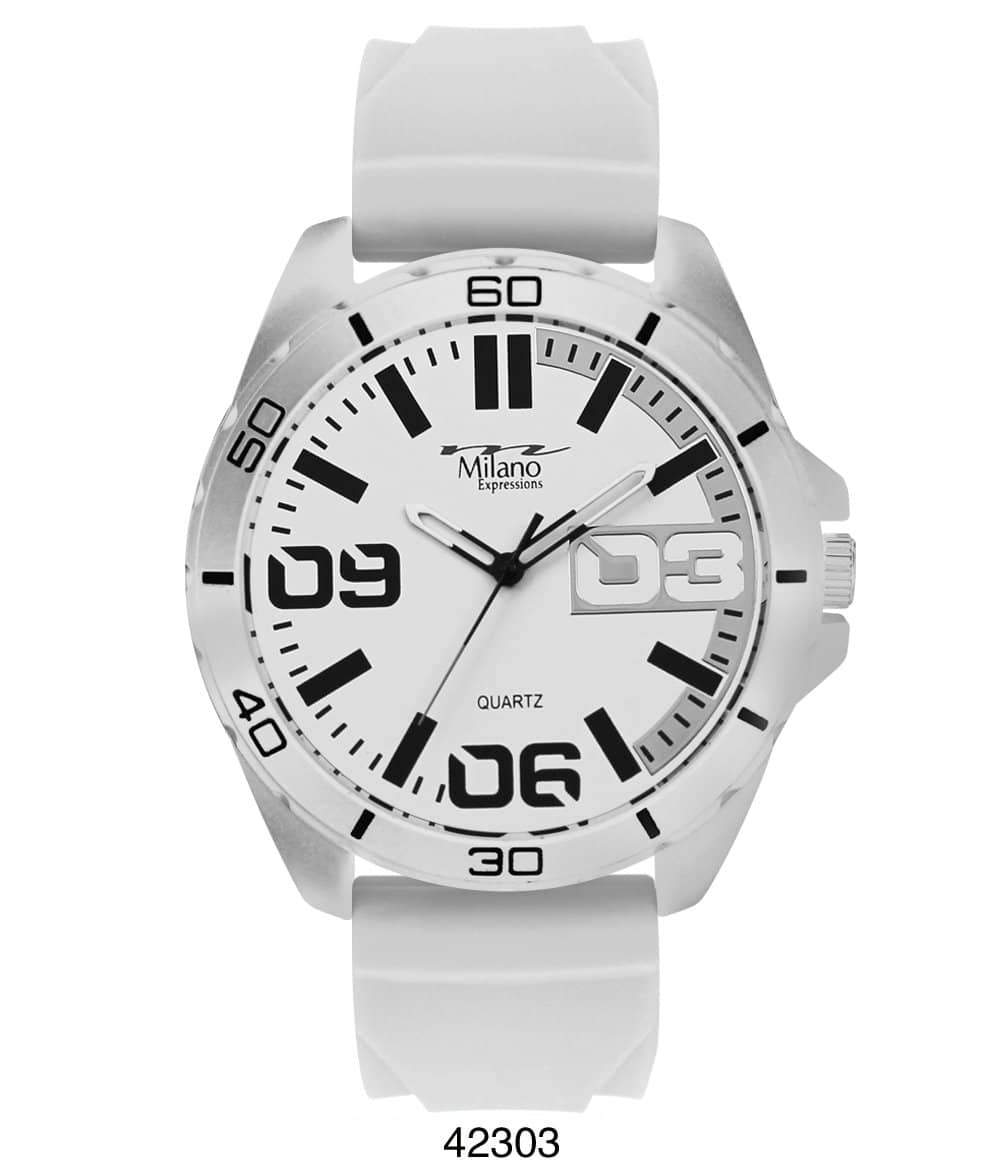 Milano 4230 Silicon Band Watch featuring a soft silicon band and an elegant analog dial, perfect for active lifestyles.