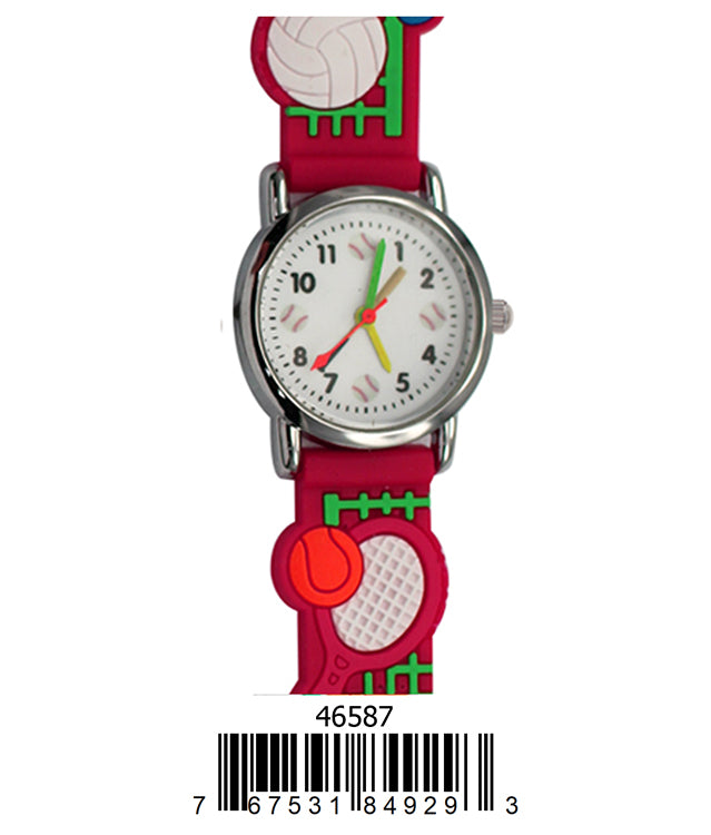 A colorful 4658 Kids Watch featuring a soft rubber band and an easy-to-read analog dial, designed for children.