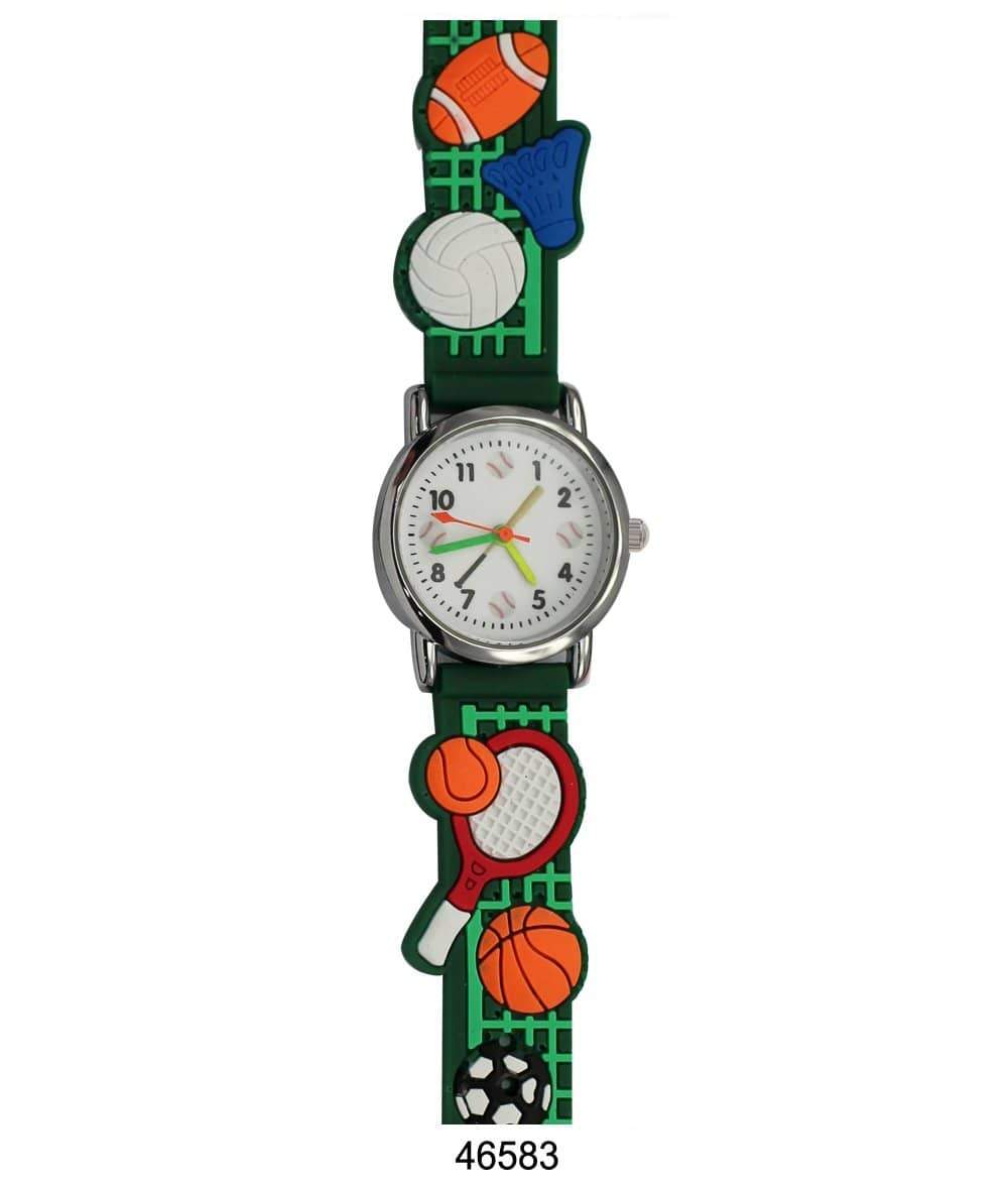 A colorful 4658 Kids Watch featuring a soft rubber band and an easy-to-read analog dial, designed for children.