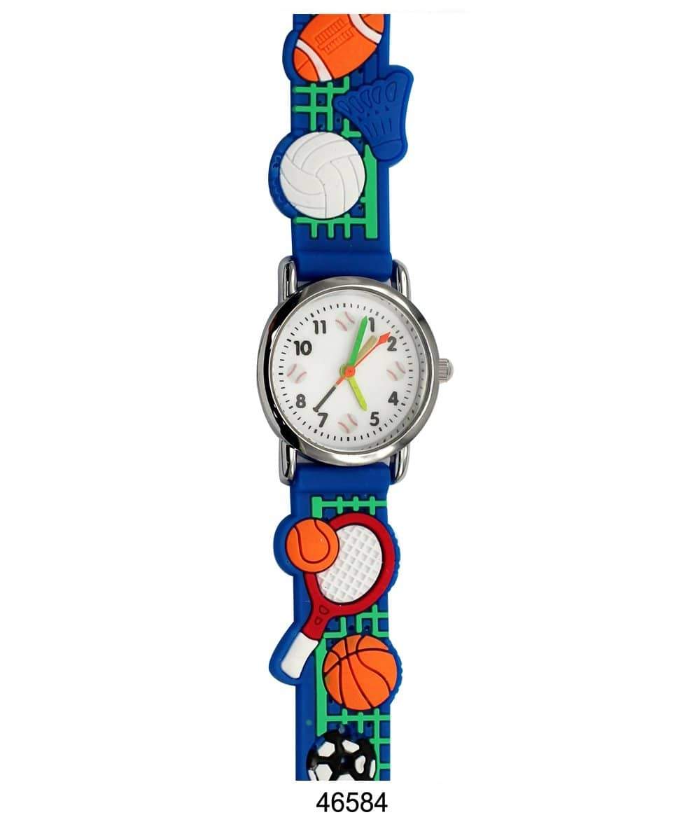 A colorful 4658 Kids Watch featuring a soft rubber band and an easy-to-read analog dial, designed for children.