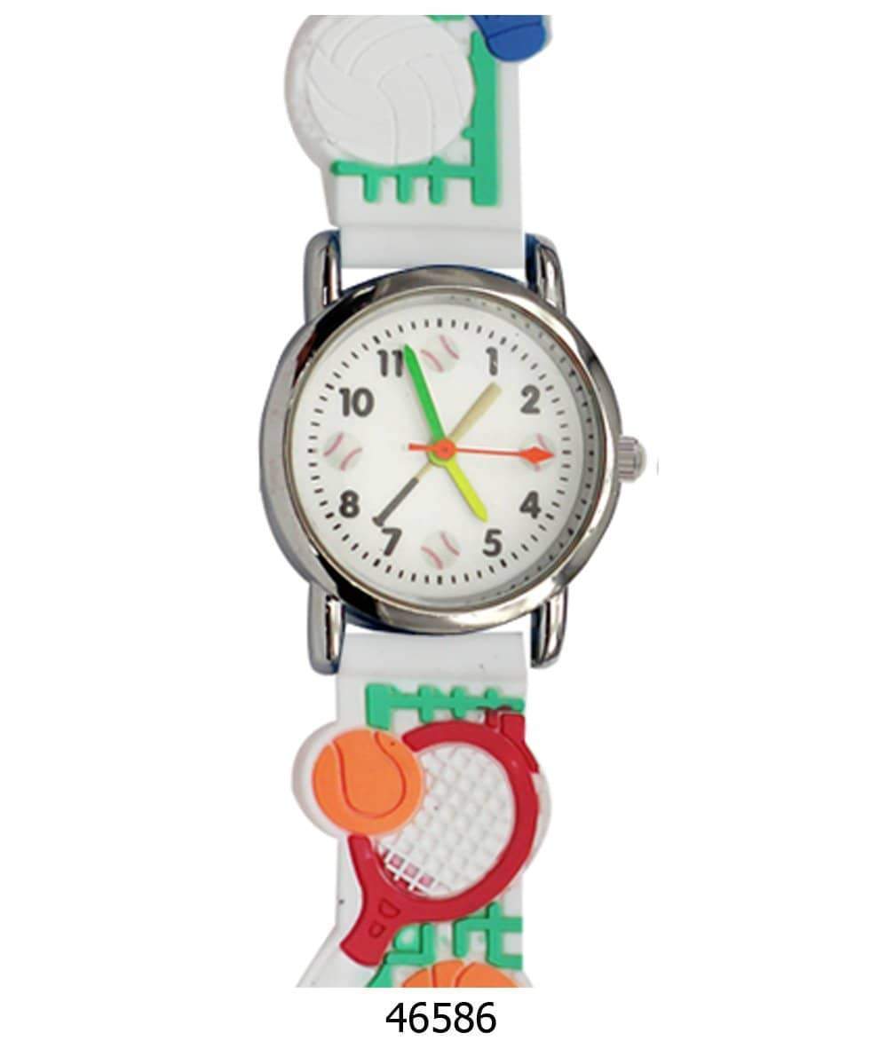 A colorful 4658 Kids Watch featuring a soft rubber band and an easy-to-read analog dial, designed for children.