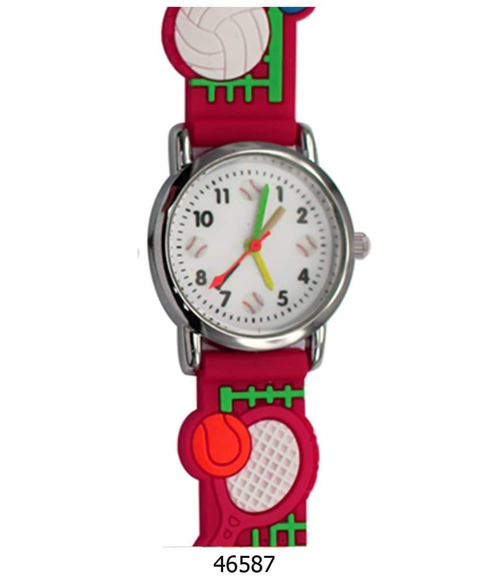 A colorful 4658 Kids Watch featuring a soft rubber band and an easy-to-read analog dial, designed for children.