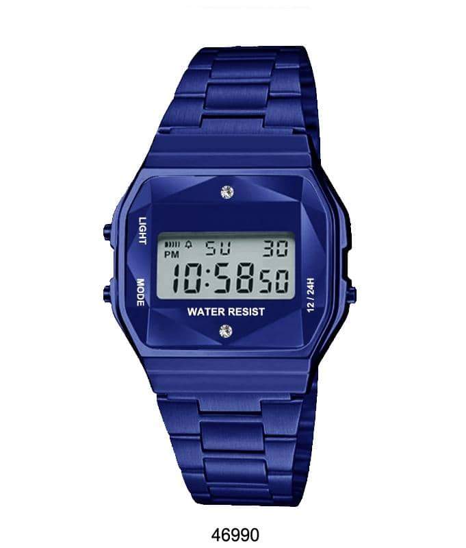 4698 Retro Digital Watch with multi-functional display and LED light, featuring a metal case and band.