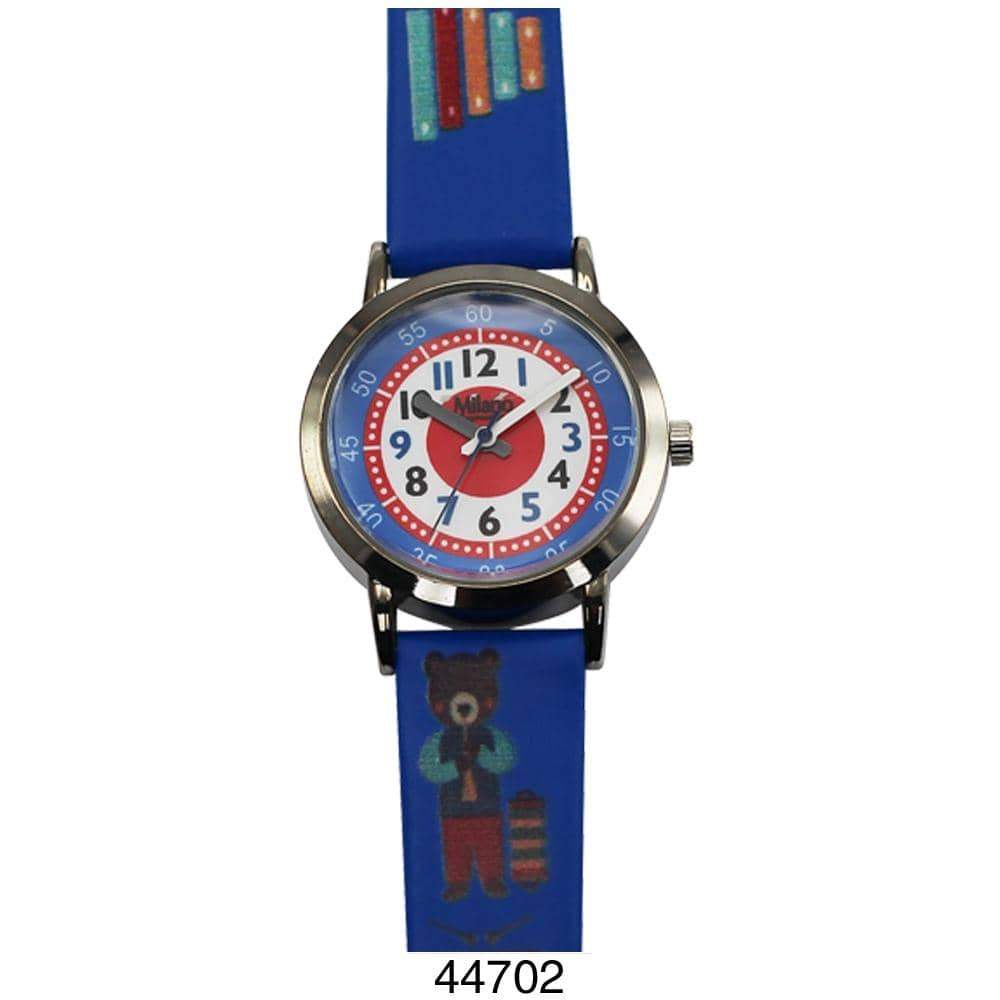 Colorful 4470 Kids Watch with animal design and soft rubber band, perfect for teaching children to tell time.