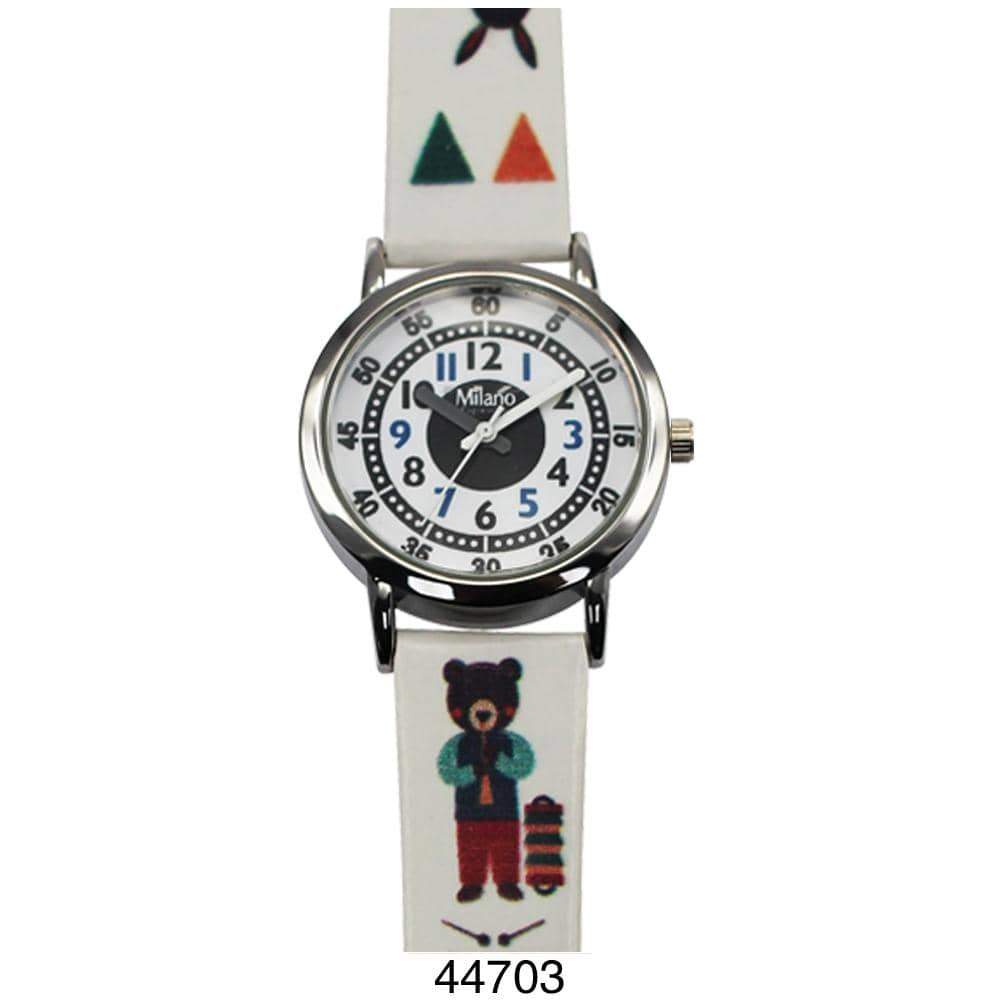 Colorful 4470 Kids Watch with animal design and soft rubber band, perfect for teaching children to tell time.