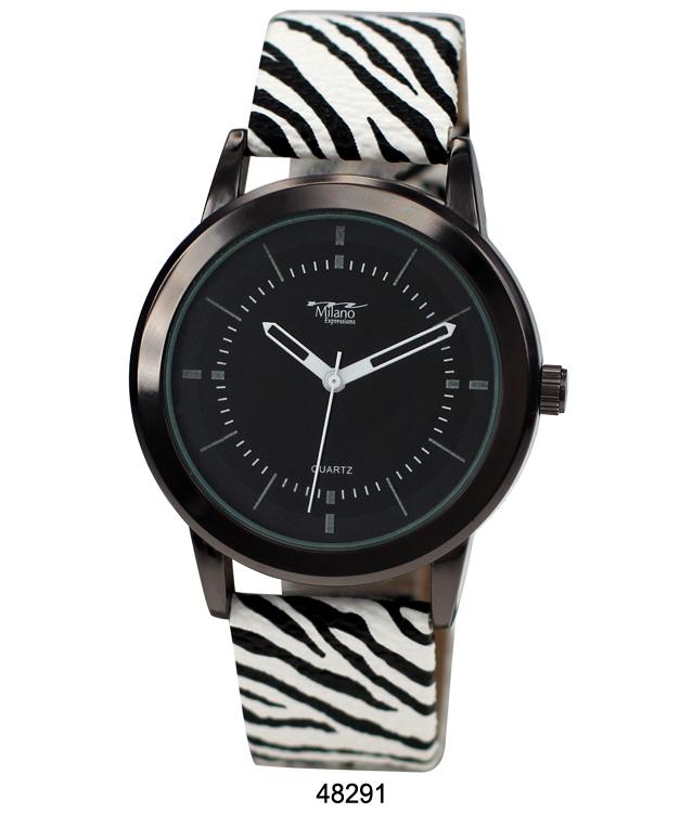 4829 Vegan Leather Band Watch featuring a unique animal print design and lightweight construction.