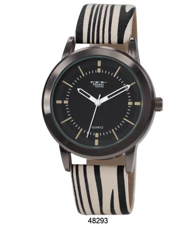 4829 Vegan Leather Band Watch featuring a unique animal print design and lightweight construction.