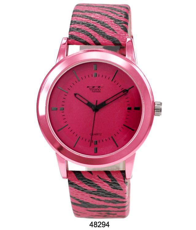 4829 Vegan Leather Band Watch featuring a unique animal print design and lightweight construction.