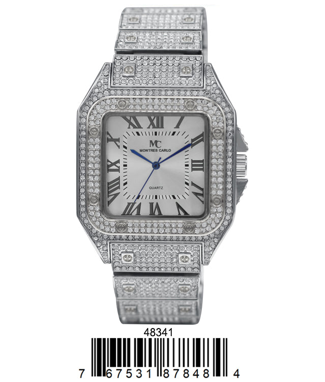 The 4834 Metal Band Watch featuring a slim design and 1,400 sparkling stones, showcasing elegance and luxury.