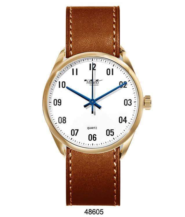 4860 Vegan Leather Band Watch with a stylish design and easy-to-read numbers, featuring a unique pin-less band.