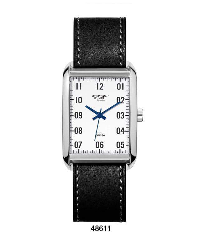 A stylish 4861 Vegan Leather Band Watch featuring a unique pin-less design and easy-to-read analog display.